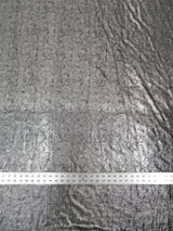 Polyester Spandex Velvet Fabric - Foil Abstract Design, Dark Gold, Dark Silver, 58" To 60" Width