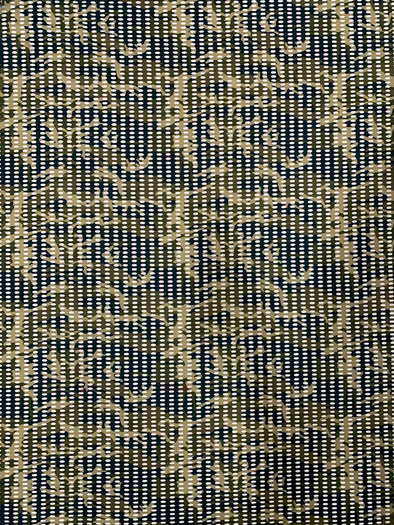 Nylon Spandex Fabric - See-Through Oval Fishnet Camouflage Design, 10 Mm Mesh, 58/60" Width