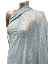 Vintage Floral Embroidered Design Polyester Spandex Mesh Fabric - Floral Embroidery, See-Through, 60" Width