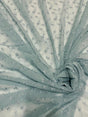 Vintage Floral Embroidered Design Polyester Spandex Mesh Fabric - Floral Embroidery, See-Through, 60" Width