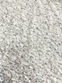 Ivory Double Knit Swirl Pattern Polyester Spandex Fabric - Shiny Silver Foil, Ivory, 56" Width