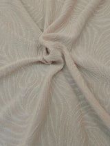 Polyester Acetate Fukuro Jacquard Fabric - Textured Swirl Design, Wine, Blush, Royal, 58/60" Width