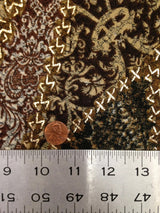 Polyester Fukuro Fabric - Textured Abstract Design With Gold Foil, 52/54" Width