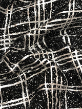 Polyester Spandex Fabric - Poodle Textured Dull Foil, 4Mm Sequins, Silver/Black, Gold/Black, 52/54" Width