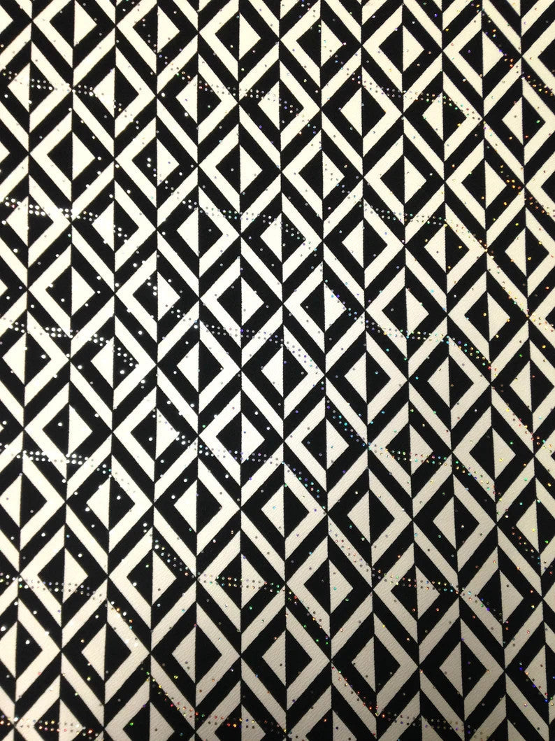 Polyester Spandex Textured Fukuro Fabric - 2-Way Stretch, 1Mm Hologram, Black, Navy, Red, 56" To 58" Width
