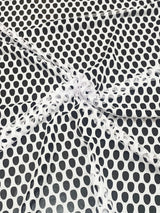 Nylon Spandex Oval Fishnet Mesh Fabric - See Through Plain Oval Pattern, 56" Width