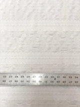 Polyester Spandex Light Weight Fabric - Off White Ruffles, Textured Chevron Design, 52/54" Width