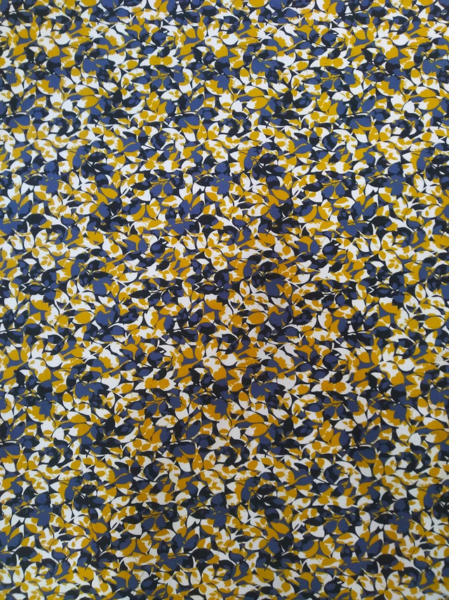 Polyester Spandex Fabric - Leaves Pattern, 58"-60" Width