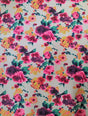 Polyester Spandex Fabric - Colorful Bright Flower Design, 58/60" Width
