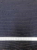 Polyester Spandex Fabric - Navy And White Ruffles, 20Mm, 52/54" Width