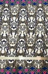 Polyester Venezia Polyester Spandex Fabric - Big Damask Double Side Border Design, Light Weight, 58"-60" Width