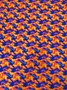 Neon Abstract Nylon Spandex Fabric - Neon Orange/Pink, Neon Orange/Blue, Abstract Print, 58" To 60" Width
