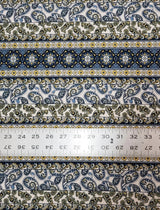 Polyester Cotton Spandex Fabric - Paisley Geometric Print, 58"-60" Width