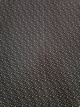 Tiny White Flowers On Black Cotton Spandex Fabric - Black With Tiny White Flowers, 58"-60" Width