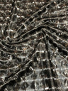 Squared 3D-Hologram Design Polyester Spandex Fabric - Black, Ivory, Shiny Hologram Pattern, 55" Width