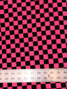 Bright Neon Checker Squares Pattern Polyester Spandex Fabric - Neon Fuchsia, Neon Green, Checker Squares, 58"- 60" Width
