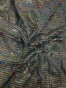 Nylon Spandex Slinky Fabric - 7Mm Shiny Hologram Rectangular Trans & Lurex, Gold, Silver, Red, Navy, 57/58" Width