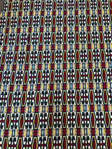 African Print Design Polyester Spandex Fabric - African Print, Multi Color, 58-60" Width