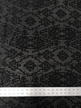 Small Damask Burnout Velvet Polyester Spandex Fabric - Damask Pattern, See Through, 60" Width