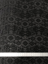 Small Damask Burnout Velvet Polyester Spandex Fabric - Damask Pattern, See Through, 60" Width