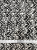 Black And White Tribal Print Polyester Spandex Fabric - Black And White Tribal Print, 58" Width