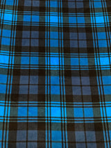 Polyester Anti Pill Soft Fleece Fabric - Plaid Geometric Design