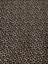 Leopard Print Brushed Single Spun Polyester Spandex Fabric - Leopard Print, 58"-60" Width