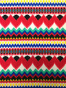 Polyester Spandex Fabric - Colorful Chevron Design, Red/Royal, Orange/Royal, 58" To 60" Width