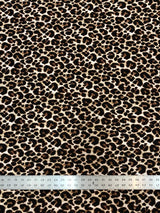 Leopard Print Brushed Single Spun Polyester Spandex Fabric - Leopard Print, 58"-60" Width