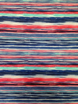 Polyester Stripe Pattern Polyester Spandex Fabric - Stripe Pattern, Lightweight Knit Jersey, 58" To 60" Width