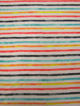 Stripe Pattern On Stretch Lightweight Knit Jersey Polyester Spandex Fabric - Stripe Pattern, 58 To 60 Inches Wide