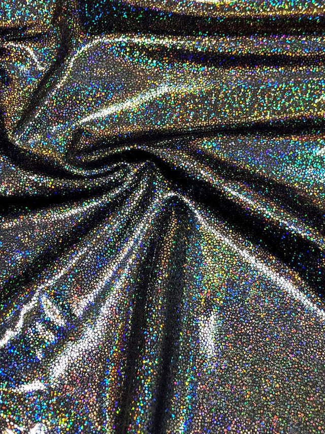 Holographic Shiny Pebble Foil Heavy Stretch Nylon Spandex Fabric - Black, Silver, Gold, Red, Green, Royal, 58"-60" Width