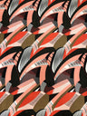 Polyester Spandex Abstract Design 2 Way Stretch Fabric - Abstract Print, Aqua/Yellow, Coral/Brown, Red/Yellow, 58" To 60" Width