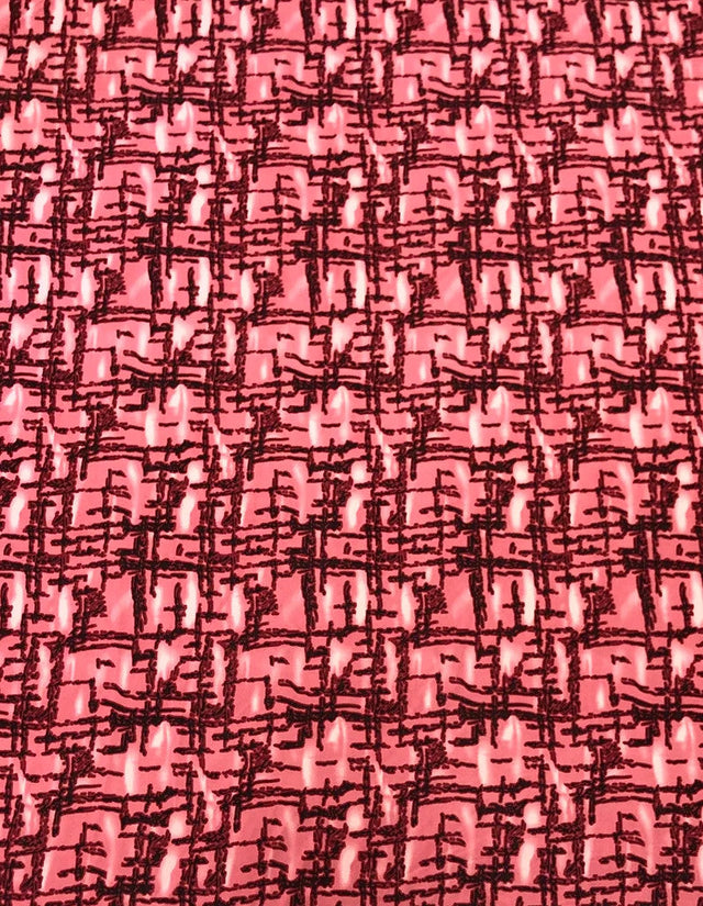 Abstract Squares Polyester Spandex Fabric - Abstract Squares Print, 58"-60" Width
