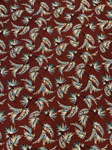 Leaves Print Polyester Spandex Fabric - Leaves Print, 58"-60" Width