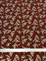 Leaves Print Polyester Spandex Fabric - Leaves Print, 58"-60" Width