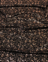 Small Rib Textured Fukuro Polyester Spandex Fabric - Small Dots Shiny Foil, Copper, Silver, 58" Width