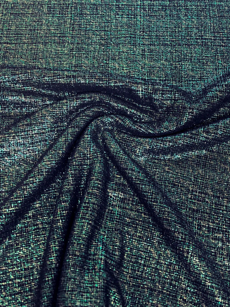 Shiny Lurex Polyester Spandex Fabric - Rose Gold, Hunter Green, 58"/60" Wide