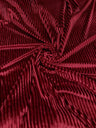 Velvet Textured Stripes Polyester Spandex Fabric - Hunter Green, Mustard, Wine, Black, 58-60" Width