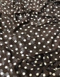 Polyester Spandex ITY Matte Jersey Fabric - 5Mm Polka Dots, Silver Swirl, 58-60" Width