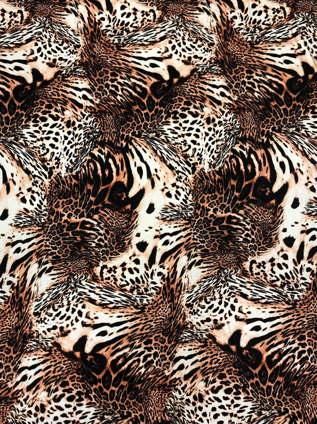 Animal Print Design Polyester Spandex Fabric - Animal Print, 58"-60" Width