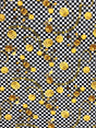 Checked W/ Gold Coins Print Polyester Spandex Fabric - Checked Gold Coins Print, 58"-60" Width