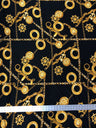 Sea Anchor Design Polyester Spandex Fabric - Black, White, Navy Anchor Print, 58" Width