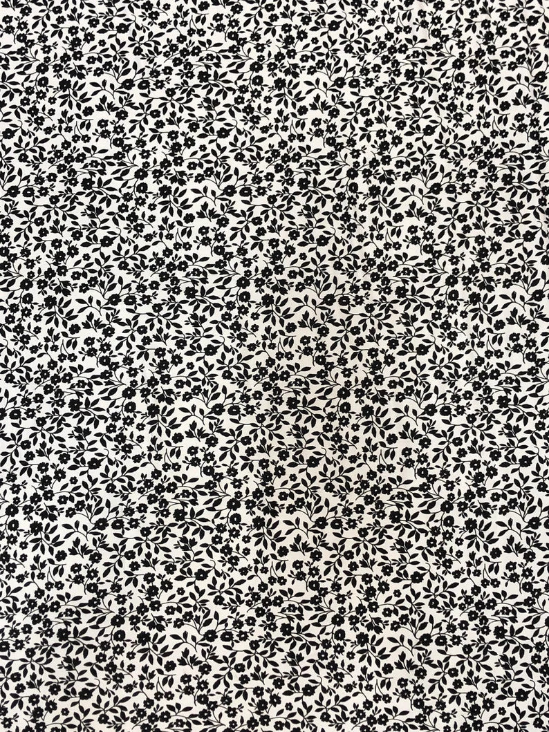 Small Floral Print Polyester Spandex Fabric - Small Floral Print, 54-56" Width