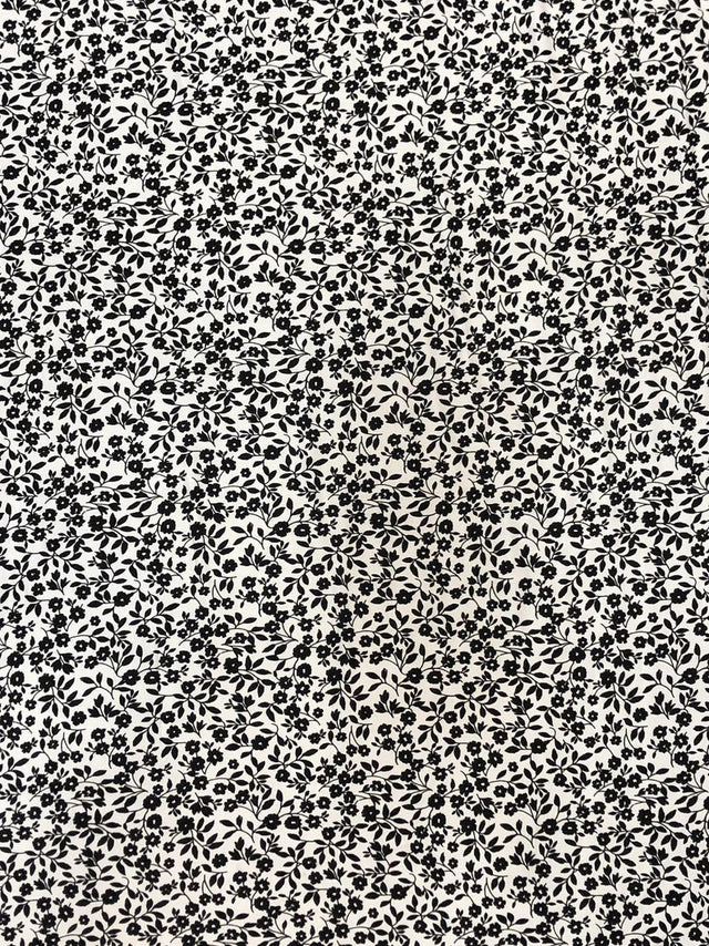 Small Floral Print Polyester Spandex Fabric - Small Floral Print, 54-56" Width