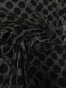 1.5 Inch Circles On Burnout Velvet Polyester Spandex Fabric - Black, Dark Camel, Wine, 58"-60" Width