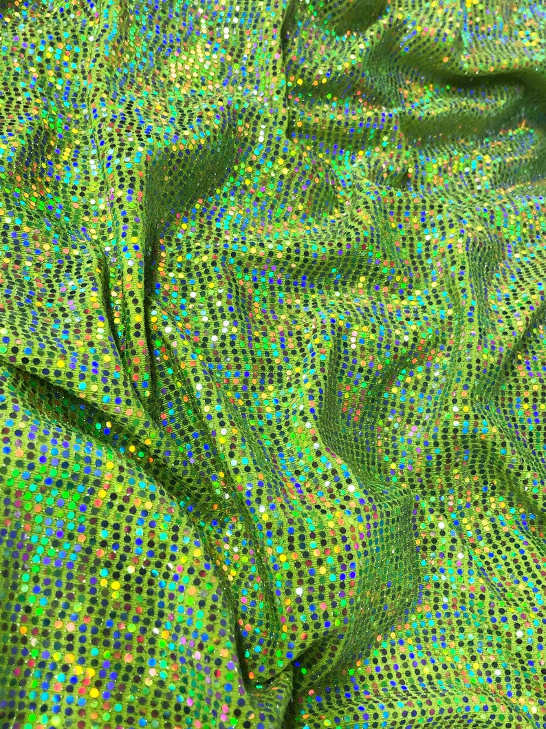 3Mm Holographic Trans Polyester Spandex Fabric - Metallic Foil, 54" Width (1 Yard)