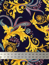 Gold Abstract Design Polyester Spandex Fabric - Gold Abstract Pattern, 58" Width