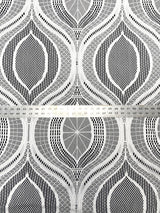 Lace Non-Stretch Big Design Polyester Fabric - White, Black