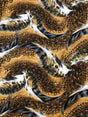 Big Abstract Animal Print Design Polyester Spandex Fabric - Mustard/Gray Abstract Animal Print, 58"-60" Width